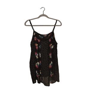 TORRID $49 Mixed Floral Dot Print Paneled Sheer Chiffon Cami Black 0 /‎ Large
